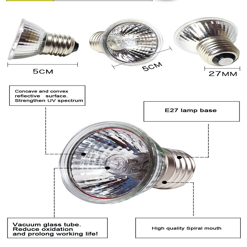 UVB 3.0 Reptile Lamp Bulb Turtle Basking UV Light Bulbs Heating Lamp Amphibians Lizards Temperature Controller  OUTOP   