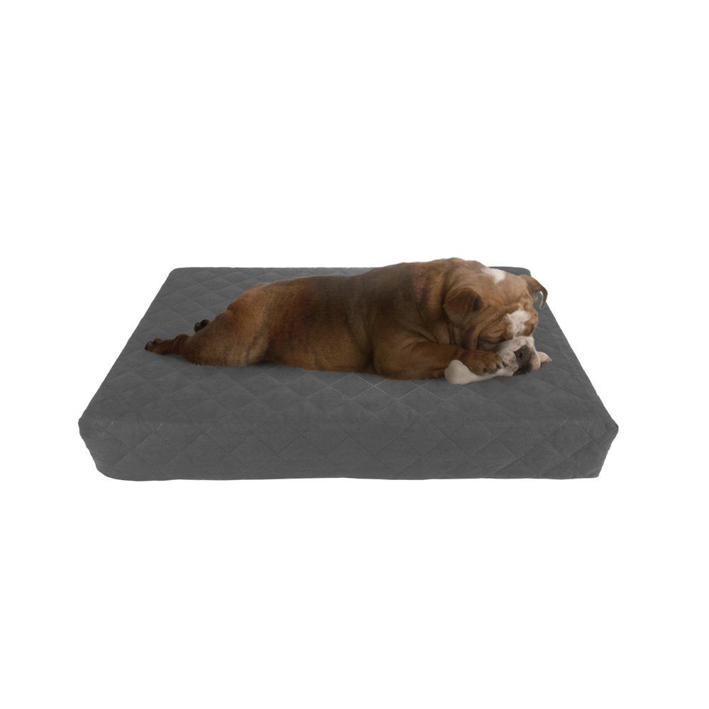 Waterproof Dog Bed – 2-Layer Memory Foam Dog Bed with Removable Machine Washable Cover – 36X27 Dog Bed for Large Dogs up to 75Lbs by PETMAKER (Gray) Animals & Pet Supplies > Pet Supplies > Cat Supplies > Cat Beds Trademark Global LLC 30" x 21"  