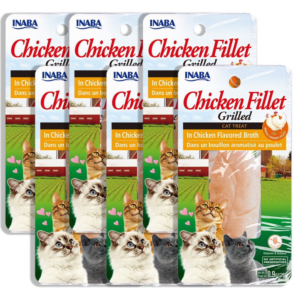 INABA Premium Hand-Cut Grilled Chicken Fillet Cat Treats W Vitamin E, 0.9 Oz, 6-Pack, Scallop Broth Animals & Pet Supplies > Pet Supplies > Cat Supplies > Cat Treats Inaba Foods (USA) Inc. Chicken Broth  