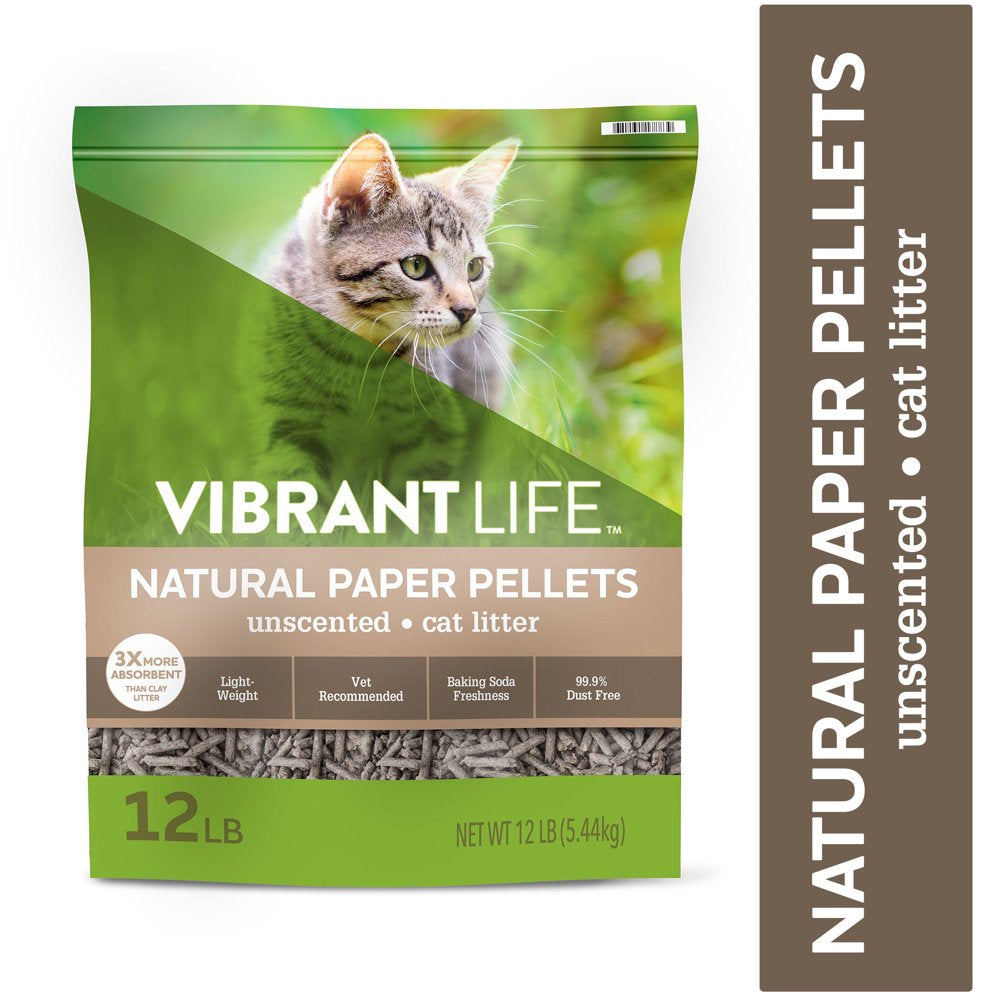 Vibrant Life Natural Paper Pellets Cat Litter, Unscented, 20 Lb Animals & Pet Supplies > Pet Supplies > Cat Supplies > Cat Litter B.P.V. Environmental 12 lbs  