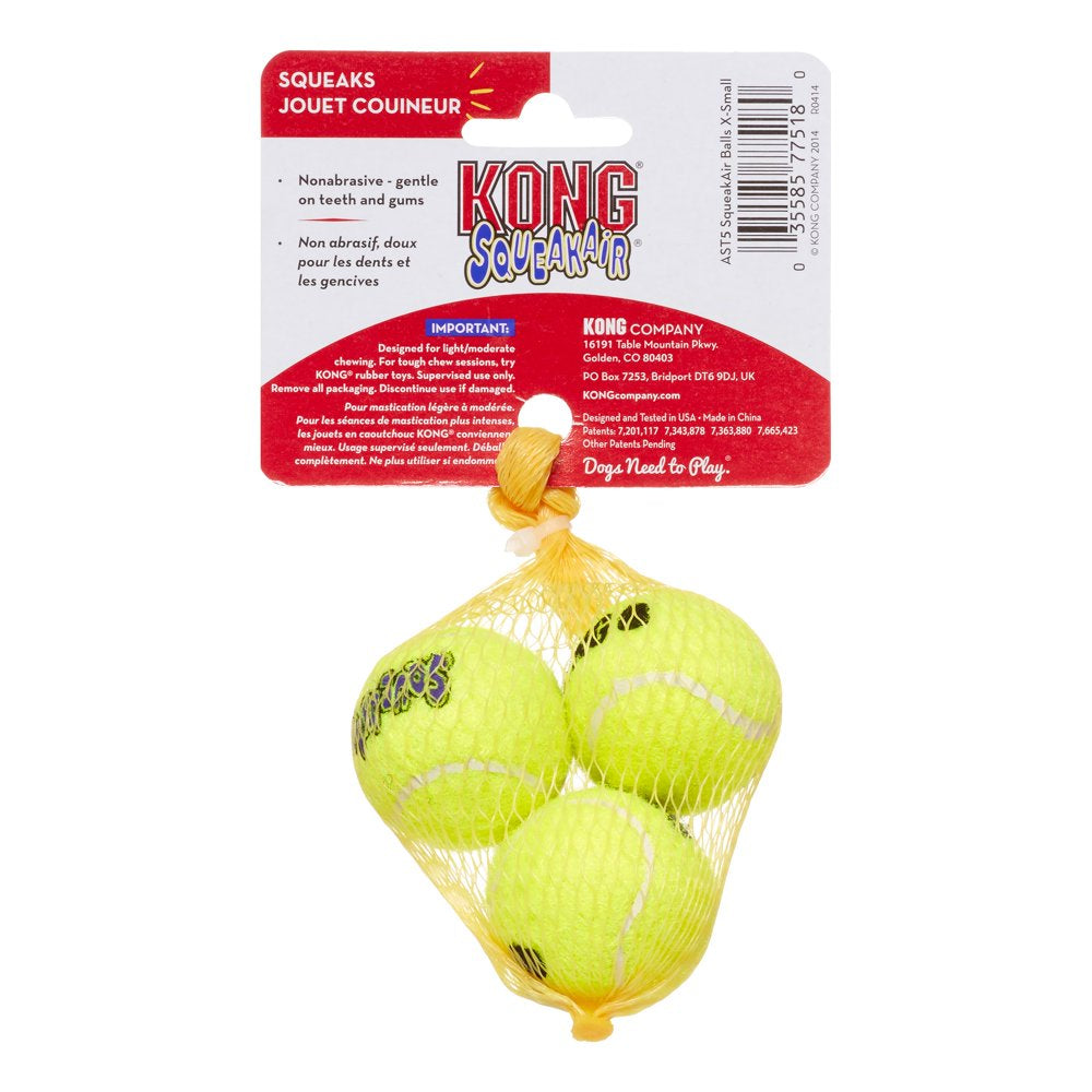 KONG Airdog Squeaker Ball Dog Toy, X-Small, 3 Count Animals & Pet Supplies > Pet Supplies > Dog Supplies > Dog Toys Kong Company   