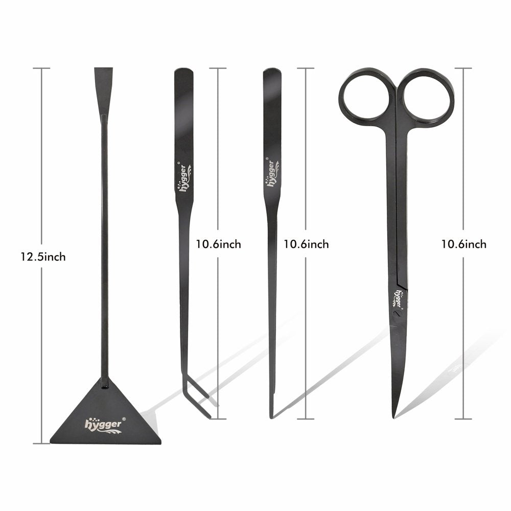 Hygger Aquarium Aquascape Tools - 4 in 1 Black Stainless Steel Aquatic Plant Tweezers Scissors Spatula Bonsai Set Algae Scrapers Cleaning Kits for Fish Tank Starters Kit Animals & Pet Supplies > Pet Supplies > Fish Supplies > Aquarium Cleaning Supplies hygger   