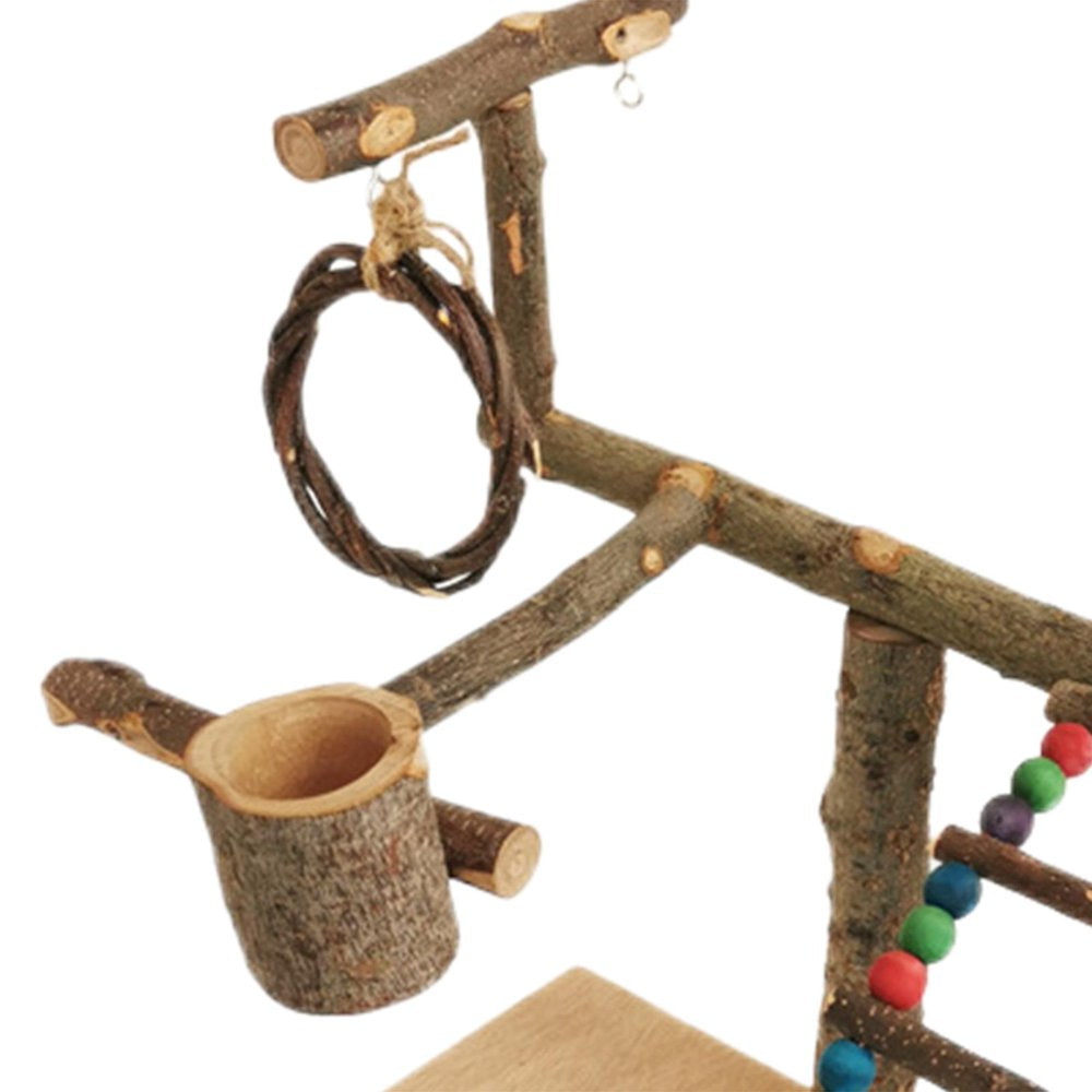 Pet Bird Play Stand, Parrot Playground Toy, Wood Perch, Play Exercise Gym Ladder Climbing for Parakeet Cockatiel Finches Style B 32X29X26Cm Animals & Pet Supplies > Pet Supplies > Bird Supplies > Bird Gyms & Playstands Menolana   