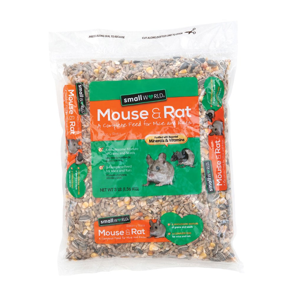 Small World, Mouse and Rat Complete Feed, a Wholesome Mixture of Grains and Seeds, 3 Lbs Animals & Pet Supplies > Pet Supplies > Small Animal Supplies > Small Animal Food Manna Pro   