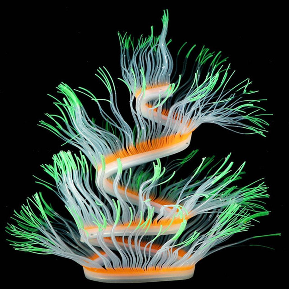 Sijiali Fish Tank Landscape Soft Colorful Artificial Coral Anemone Aquarium Plant Decor
