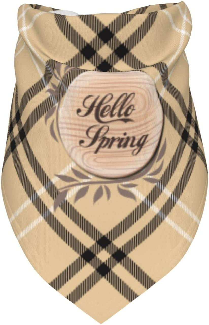 Hello Spring Wood Sign in Pet Decorative Triangle Scarf Pet Neckerchief Suitable for Dogs, Cats, Pets Breathable, Anti-Fouling Suitable for Dressing up Pets Animals & Pet Supplies > Pet Supplies > Dog Supplies > Dog Apparel OLYGLO   