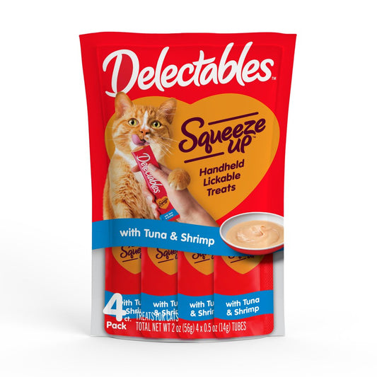 Hartz Delectables Squeeze up Lickable Wet Cat Treats, Tuna & Shrimp, 2Oz, 4 Pack Animals & Pet Supplies > Pet Supplies > Cat Supplies > Cat Treats Hartz Mountain Corp   