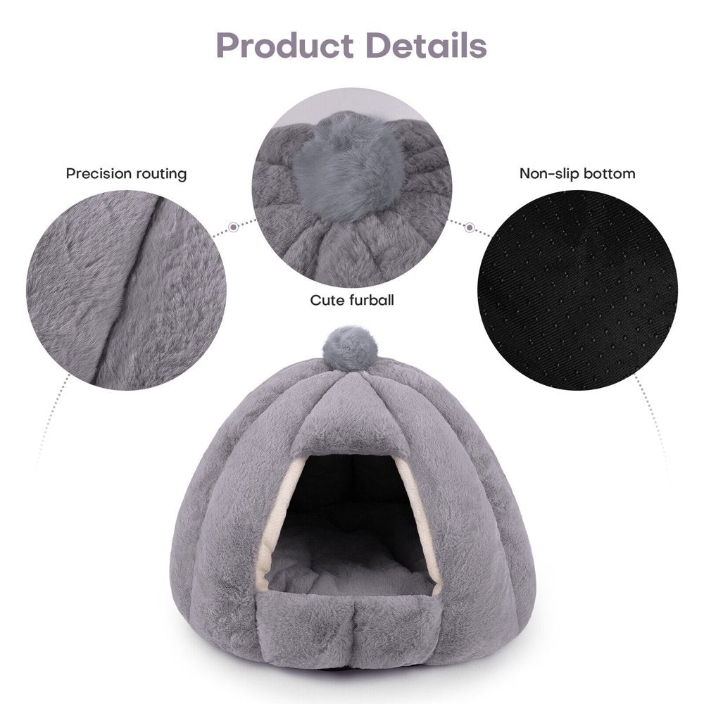 Lucky Monet Cozy Cave Pet Cat Bed with Removable Cushion for Cats Small Dogs