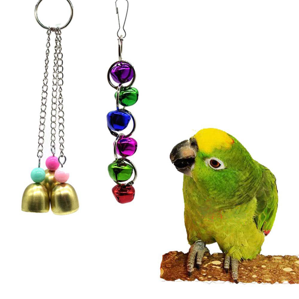 UDIYO Seller'S Recommendation, 7Pcs Wooden Beads Bell Swing Ladder Bird Parakeet Hanging Perch Parrot Pet Toy Animals & Pet Supplies > Pet Supplies > Bird Supplies > Bird Ladders & Perches UDIYO   