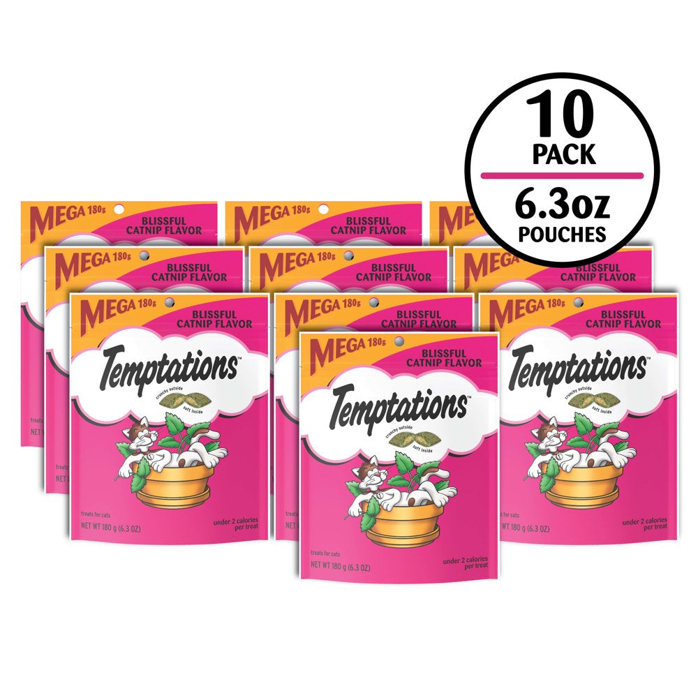 TEMPTATIONS Classic, Crunchy and Soft Cat Treats, Blissful Catnip Flavor, 6.3 Oz. Pouch Animals & Pet Supplies > Pet Supplies > Cat Supplies > Cat Treats Mars Petcare   