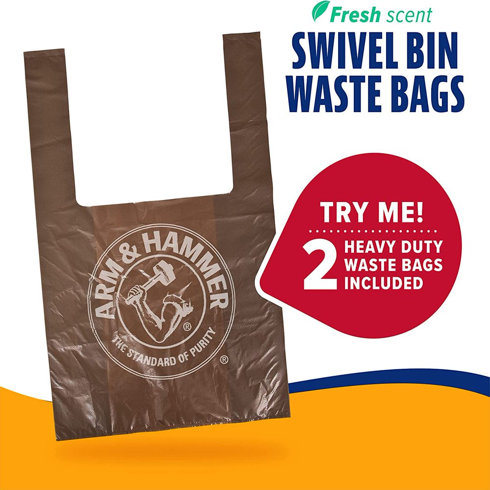 Petmate Swivel Bin & Rake Pooper Scooper Waste Management System (2 Bonus Heavy Duty Handle Tie Waste Bags Included for Premium Odor Control)