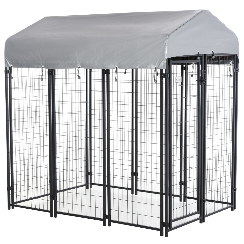 Pawhut Galvanized Steel Fence Dog Kennel, Large, Outdoor Animals & Pet Supplies > Pet Supplies > Dog Supplies > Dog Kennels & Runs Aosom LLC 6' x 4' x 6'  