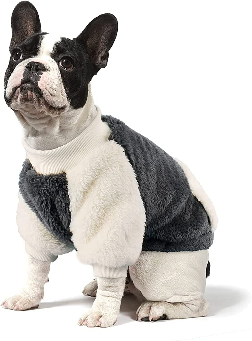 LESYPET Dog Sweaters for Small Dogs, Fleece Dog Sweater Small Dog Clothes Warm Puppy Coat Dog Pullover for Small Dogs Girl Boy, Grey Large Animals & Pet Supplies > Pet Supplies > Dog Supplies > Dog Apparel LESYPET Grey X-Large 