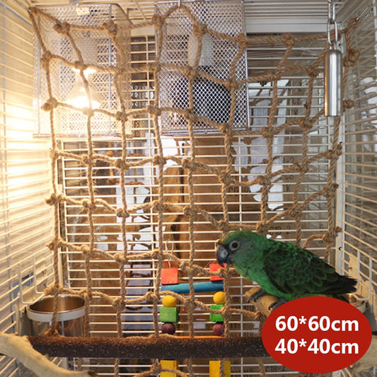 Ghopy Parrot Bird Climbing Net Hemp Rope Ladder Toy Play Gym Hanging Swing Net Parrot Perch Hammock Toy with Hooks Bird Cage Toy for Budgies Macaw Cockatoo Parakeet Hamster Ferret Animals & Pet Supplies > Pet Supplies > Bird Supplies > Bird Ladders & Perches Ghopy   