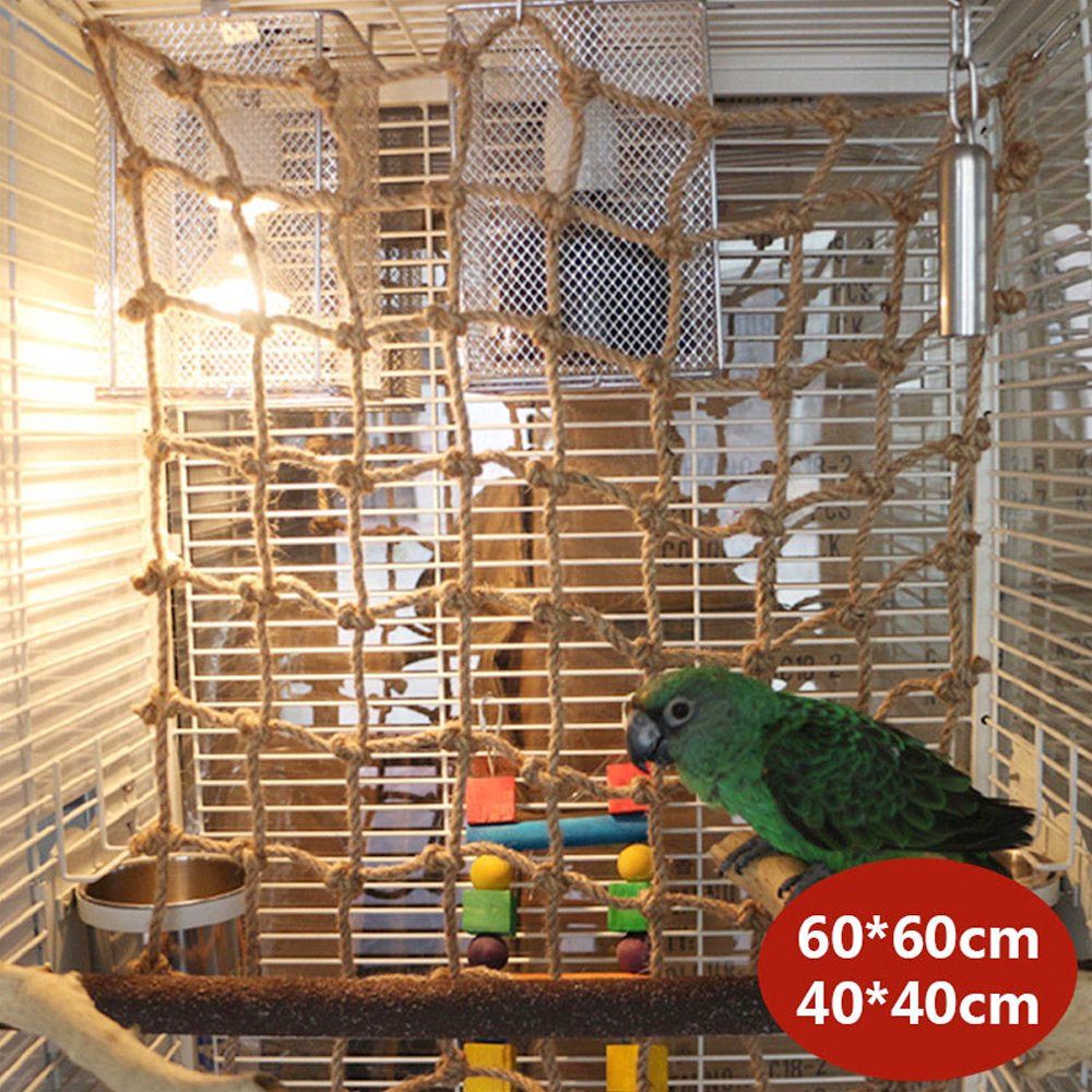 Gpoty Parrot Bird Climbing Net Hemp Rope Ladder Toy Play Gym Hanging Swing Net Parrot Perch Hammock Toy with Hooks Bird Cage Toy for Budgies Macaw Cockatoo Parakeet Hamster Ferret Animals & Pet Supplies > Pet Supplies > Bird Supplies > Bird Gyms & Playstands Gpoty   