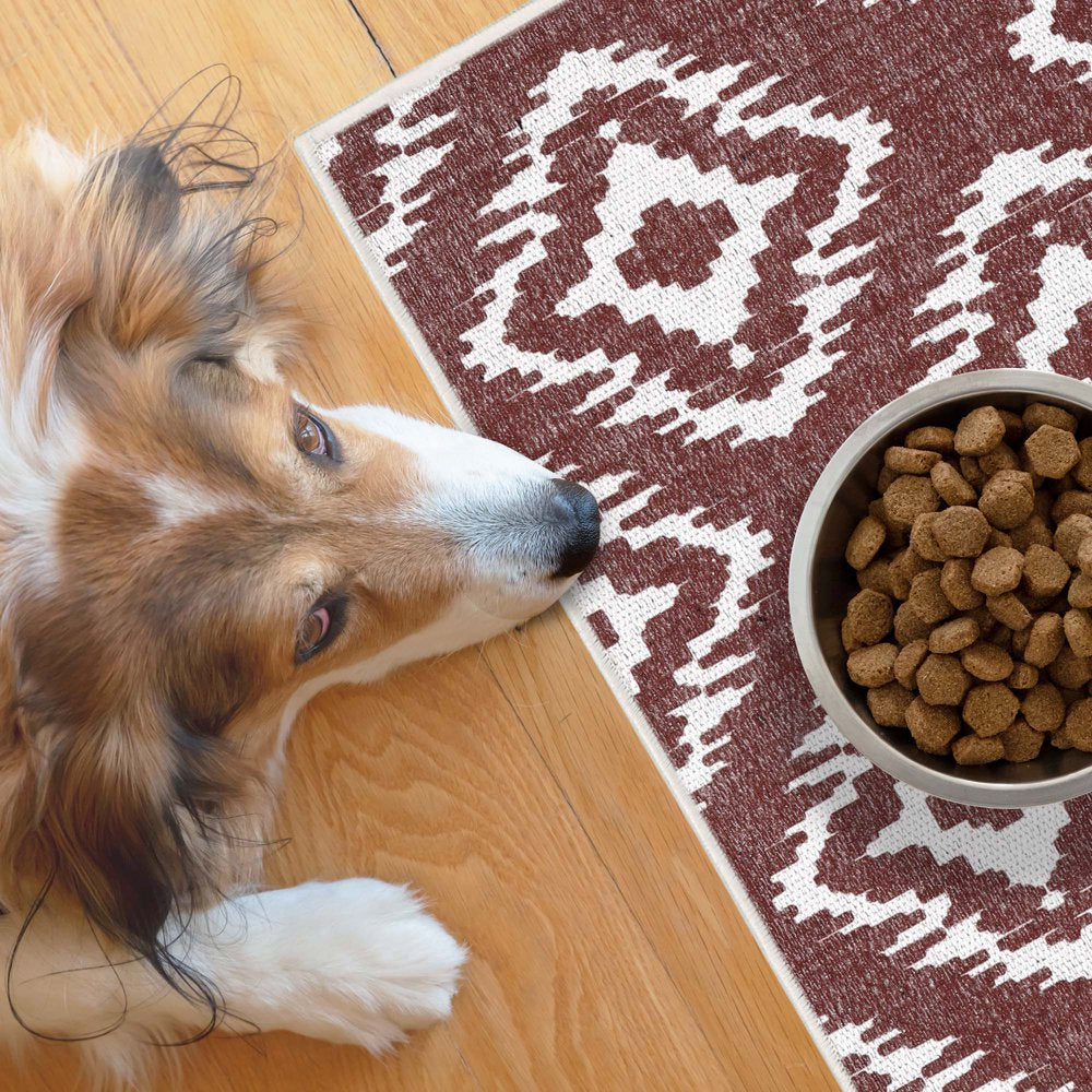 Sussexhome Pets Ultra-Thin Cat and Dog Litter Mat for Litter Box - Washable Soft Natural Cotton Cat and Dog Feeding Mat - Paws-Kind Slip Resistant Place Mat - 2' X 3' Animals & Pet Supplies > Pet Supplies > Cat Supplies > Cat Litter Box Mats SUSSEXHOME Tetra One Maroon 