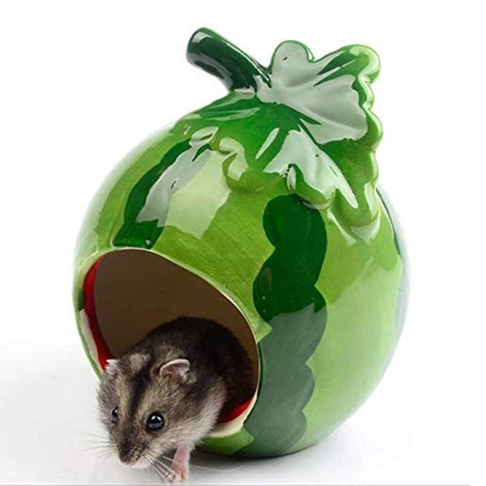 Ceramic Hamster Bed Houses Cartoon Shape Small Pet Animals Habitat Cage House Summer Cool Hamster Hideout Nest Animals & Pet Supplies > Pet Supplies > Small Animal Supplies > Small Animal Habitats & Cages Ranludas   