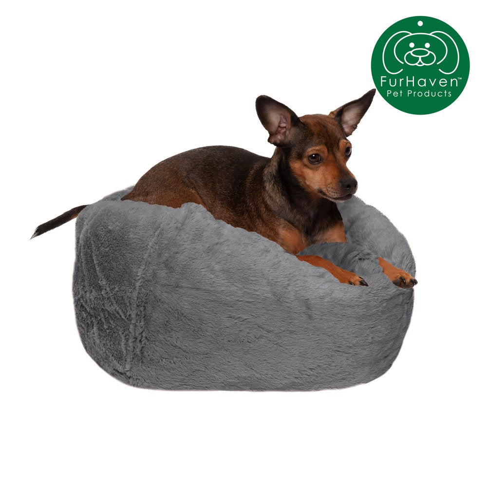 Furhaven Pet Products round Plush Ball Pet Bed for Dogs & Cats, Espresso, Extra Large Animals & Pet Supplies > Pet Supplies > Cat Supplies > Cat Beds FurHaven Pet S Gray Mist 