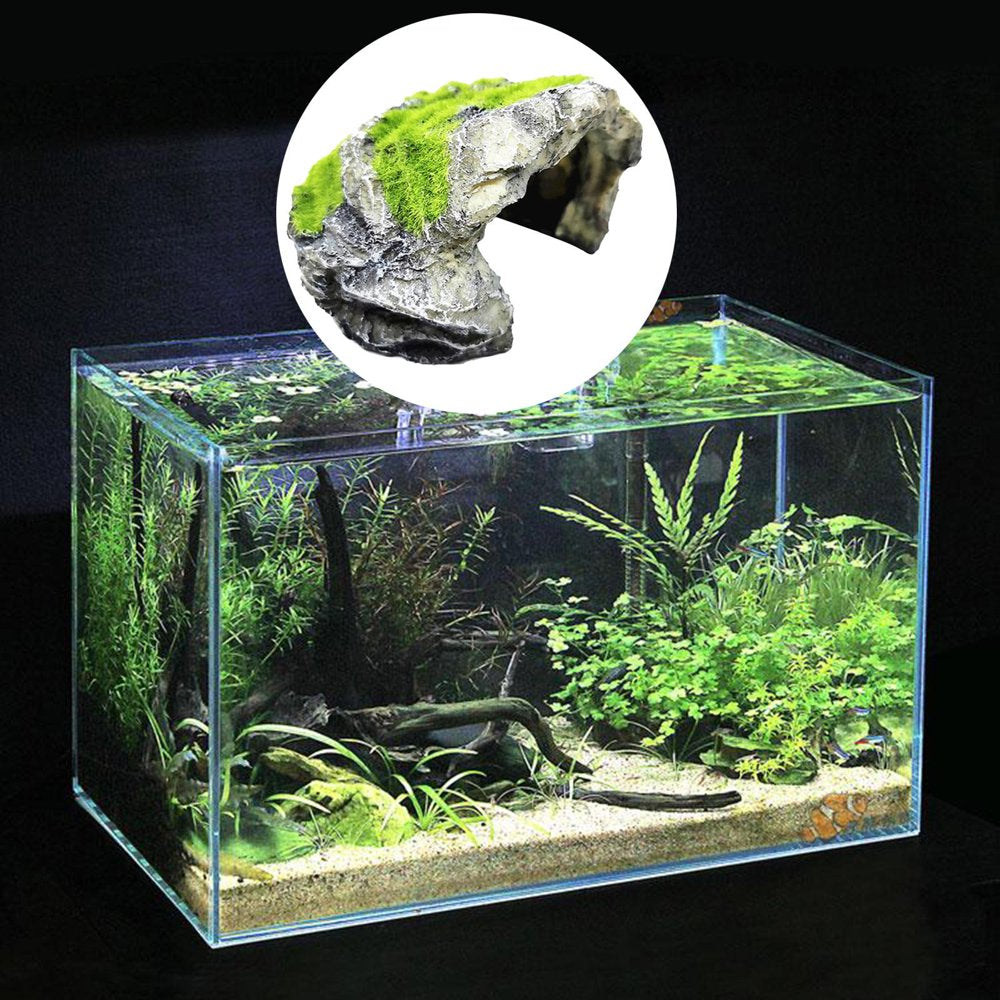 Reptile Hiding Cave Resin Material Natural Non- Hideout for Small Lizards Turtles Bearded Dragon Tortois Amphibians Fish Pet Supplies - G G Animals & Pet Supplies > Pet Supplies > Small Animal Supplies > Small Animal Habitat Accessories FITYLE   