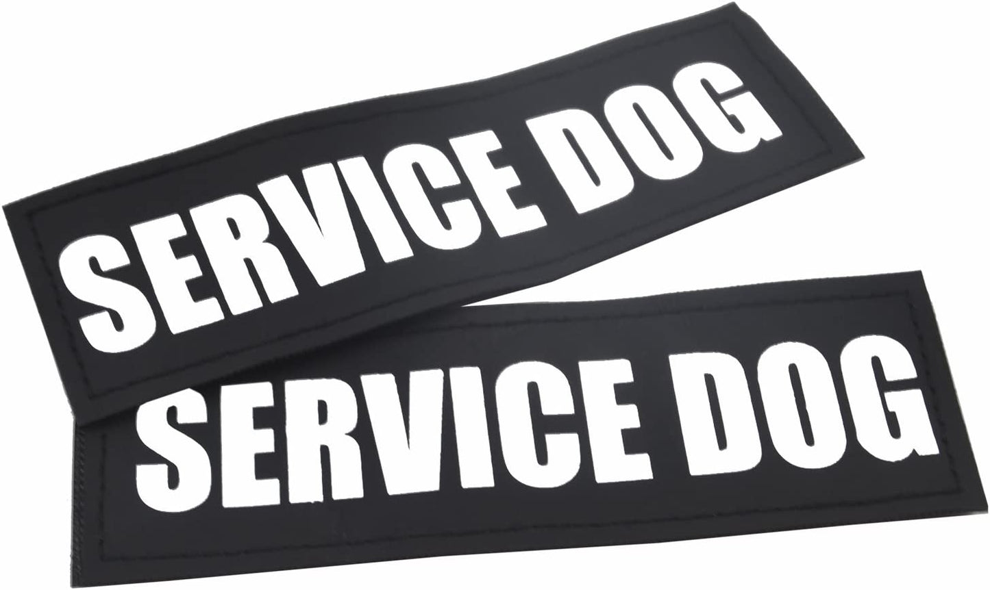 2 Pack Reflective Service Dog Patches with Hook Back for Pet Collar Vest Harness - 3 Sizes Animals & Pet Supplies > Pet Supplies > Dog Supplies > Dog Apparel PetBazaar SERVICE?DOG S 