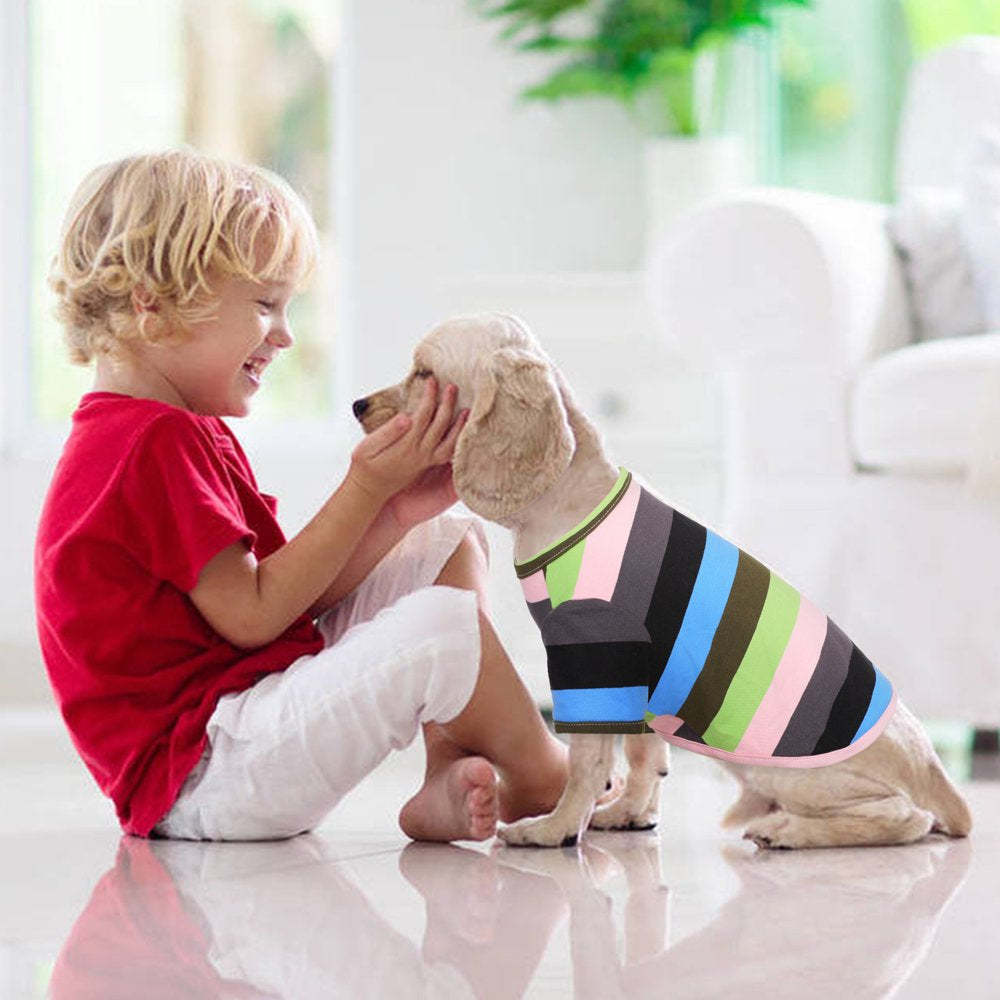 IDOMIK Dog Shirt Dog Striped T-Shirt Soft Breathable Pet Apparel Puppy Sweatshirt Dog Clothes for Small Medium Dogs Animals & Pet Supplies > Pet Supplies > Dog Supplies > Dog Apparel IDOMIK   
