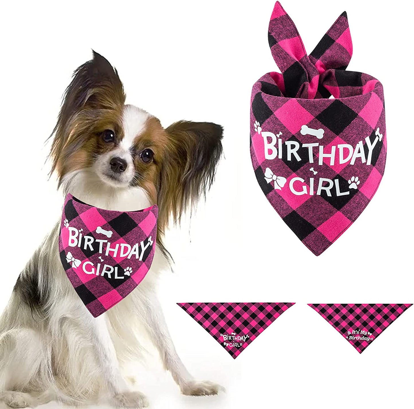 TCBOYING Dog Birthday Party Supplies, Dog Birthday Girl Bandana Triangle Hat Scarfs Flag Balloon Bow Tie Birthday Number with Cute Doggie Birthday Party Set Decorations Animals & Pet Supplies > Pet Supplies > Dog Supplies > Dog Apparel TCBOYING   