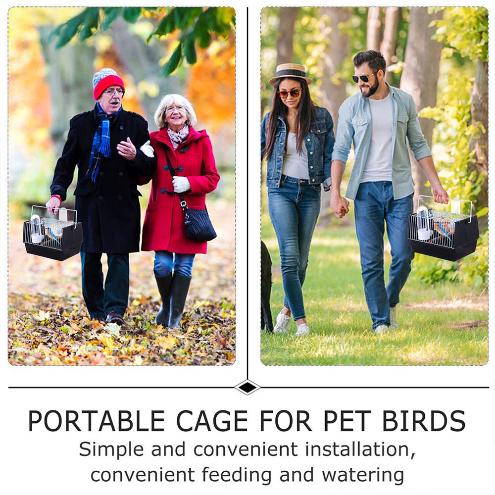 Portable Durable Travel Veterinary Bird Parrot Carrier Cage Feeding Bowl Play Stand Perch with Handle Animals & Pet Supplies > Pet Supplies > Bird Supplies > Bird Cages & Stands 12176599   