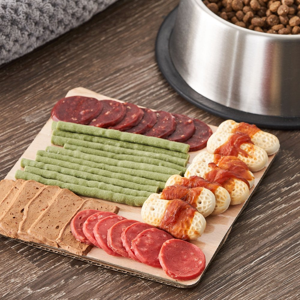Vibrant Life Holiday Dog Charcuterie Board, Assorted Dry 100% Rawhide-Free Dog Soft Chews & Crunchy Biscuits, 8 Oz Box