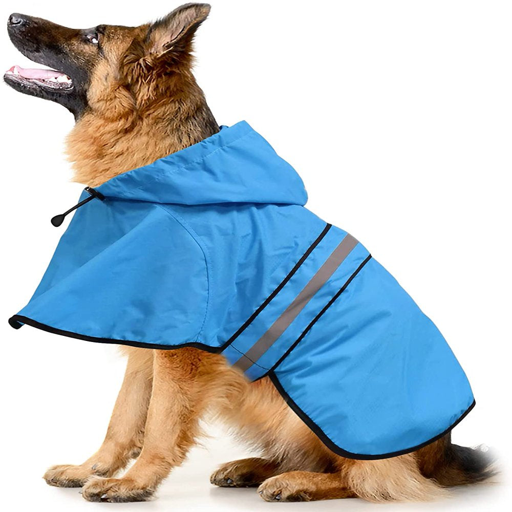 Bseen Dog Raincoat Hooded - Waterproof Reflective Pet Rain Jacket (Green, Large) Animals & Pet Supplies > Pet Supplies > Dog Supplies > Dog Apparel Dongguan Bison Sports Articles Co. Ltd. XL [Neck: 24.4"; Chest Girth: 22"-35"; Length: 25.5"] Blue 