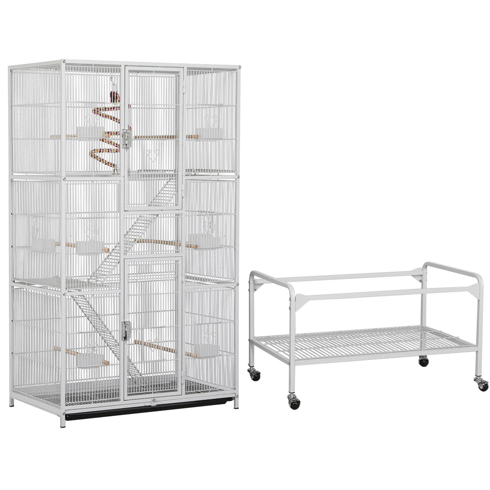 Easyfashion 69" H Extra Large Bird Cage with Detachable Stand, White Animals & Pet Supplies > Pet Supplies > Bird Supplies > Bird Cages & Stands Easyfashion   