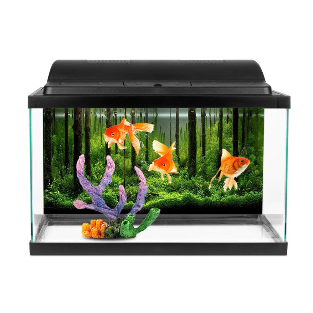 Tebru Aquarium Poster, PVC Adhesive Underwater Forest Tank Background Poster Backdrop Decoration Paper, Fish Tank Decor Paper