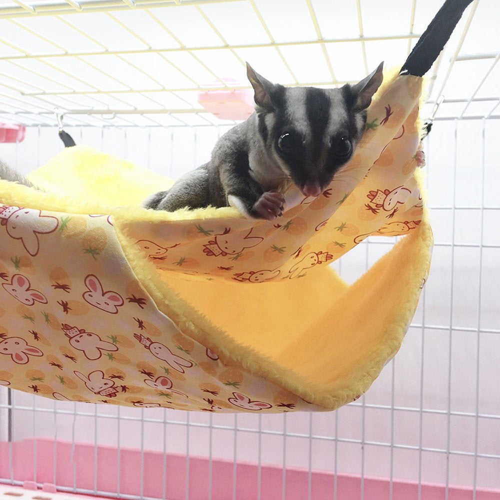 Walbest Rat Double Hammock, Ferret Bunkbed Warm Fleece Hanging Bed Pet Cage Accessories Toys for Sugar Glider Degu Guinea Pig Gerbil Chinchilla Squirrel Hamster Mouse Mice, Green(7.87X7.87 In) Animals & Pet Supplies > Pet Supplies > Small Animal Supplies > Small Animal Bedding Walbest   