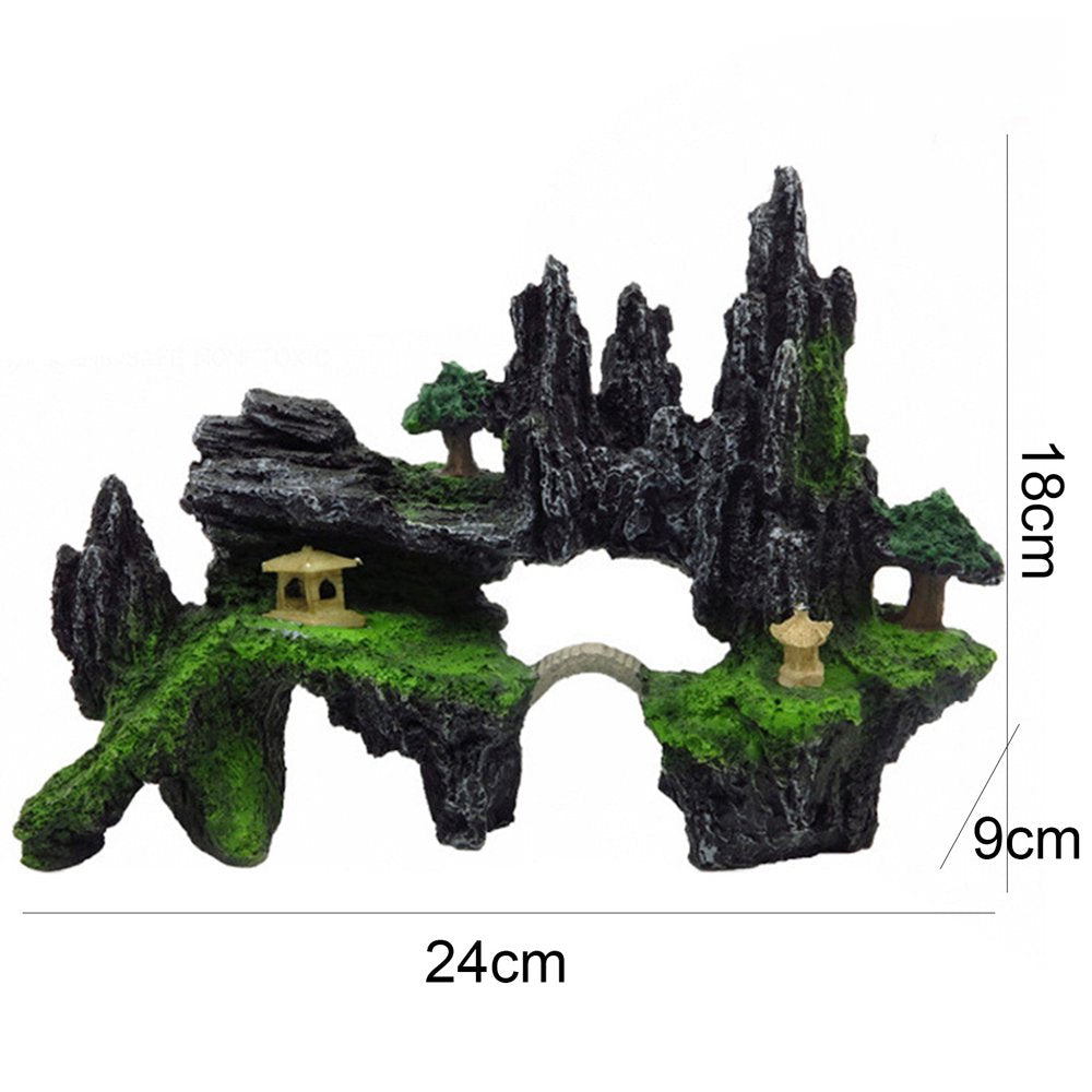 Besufy Pet Fish Tank Ornament Aquarium Mountain Rock View Cave Tree Bridge Fish Tank Ornament Rockery Decor Animals & Pet Supplies > Pet Supplies > Fish Supplies > Aquarium Decor Besufy   