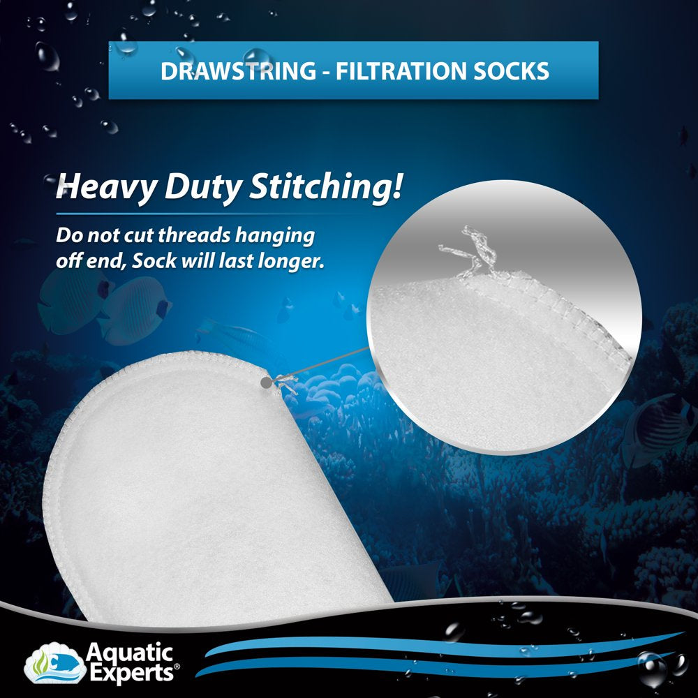 Aquatic Experts - 200-Micron Aquarium Felt Filter Socks with Drawstrings, Long Reusable Fish Tank Filter Socks, 2-Pack, 4'' X 14'' Animals & Pet Supplies > Pet Supplies > Fish Supplies > Aquarium Filters Aquatic Experts   