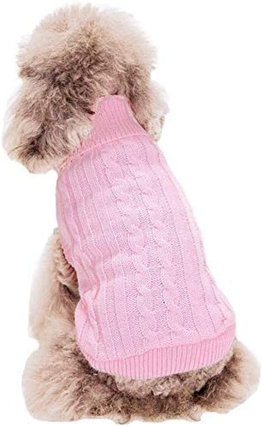 FAMI Small Dog Sweaters Knitted Pet Cat Sweater Warm Dog Sweatshirt Dog Winter Clothes Kitten Puppy Sweater(Pink,M) Animals & Pet Supplies > Pet Supplies > Dog Supplies > Dog Apparel FAMI Pink Medium (Pack of 1) 