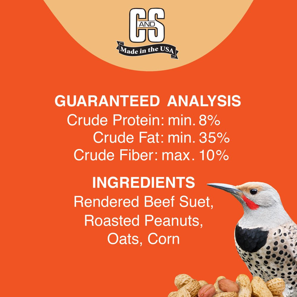 C&S Peanut Suet Treat, 11 Oz Cake, Wild Bird Food Animals & Pet Supplies > Pet Supplies > Bird Supplies > Bird Food Central Garden and Pet   