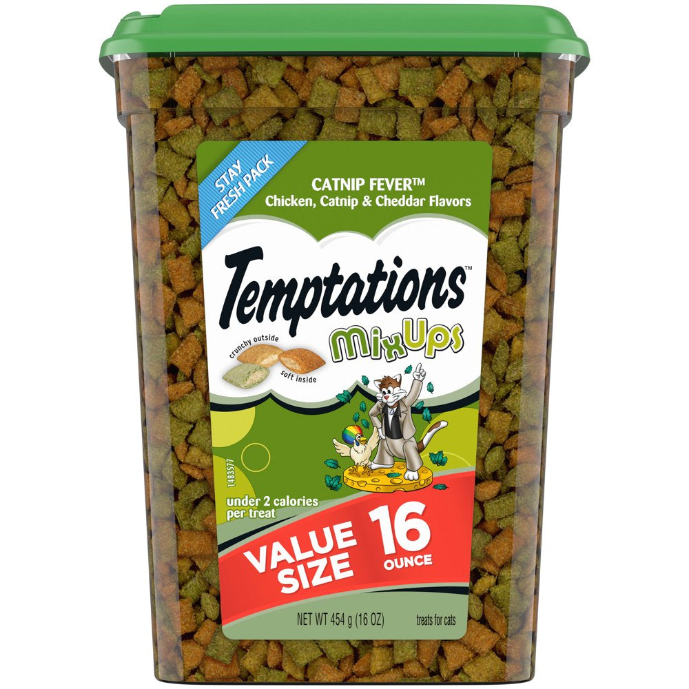 TEMPTATIONS MIXUPS Crunchy and Soft Cat Treats Catnip Fever Flavor, 16 Oz. Tub Animals & Pet Supplies > Pet Supplies > Cat Supplies > Cat Treats Mars Petcare 16 oz (454 g)  