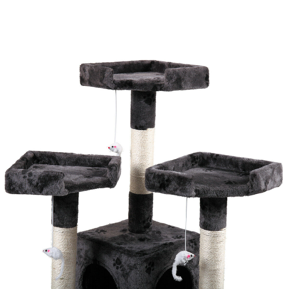 Veryke 67" Cat Tree, Cat Towers and Condo Furniture for Kitten, Activity Tower for Pet Kitty, Play House with Scratching Posts, Gray Animals & Pet Supplies > Pet Supplies > Cat Supplies > Cat Furniture Veryke   