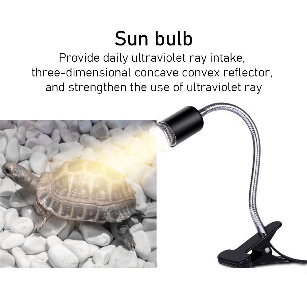 Ugerlov Reptile Heat Lamp, UVA UVB Reptile Light with 360° Rotatable Hose and Adjustable Temperature, Heating Lamp with 50 Watt Bulbs Suitable for Bearded Dragon Reptiles Turtle Lizard Snake Animals & Pet Supplies > Pet Supplies > Reptile & Amphibian Supplies > Reptile & Amphibian Habitat Heating & Lighting Ugerlov   