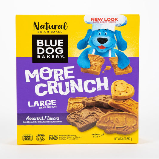 Blue Dog Bakery More Crunch Assorted Flavors Large Treats for Dogs, 20 Oz Box Animals & Pet Supplies > Pet Supplies > Small Animal Supplies > Small Animal Treats Blue Dog Bakery   