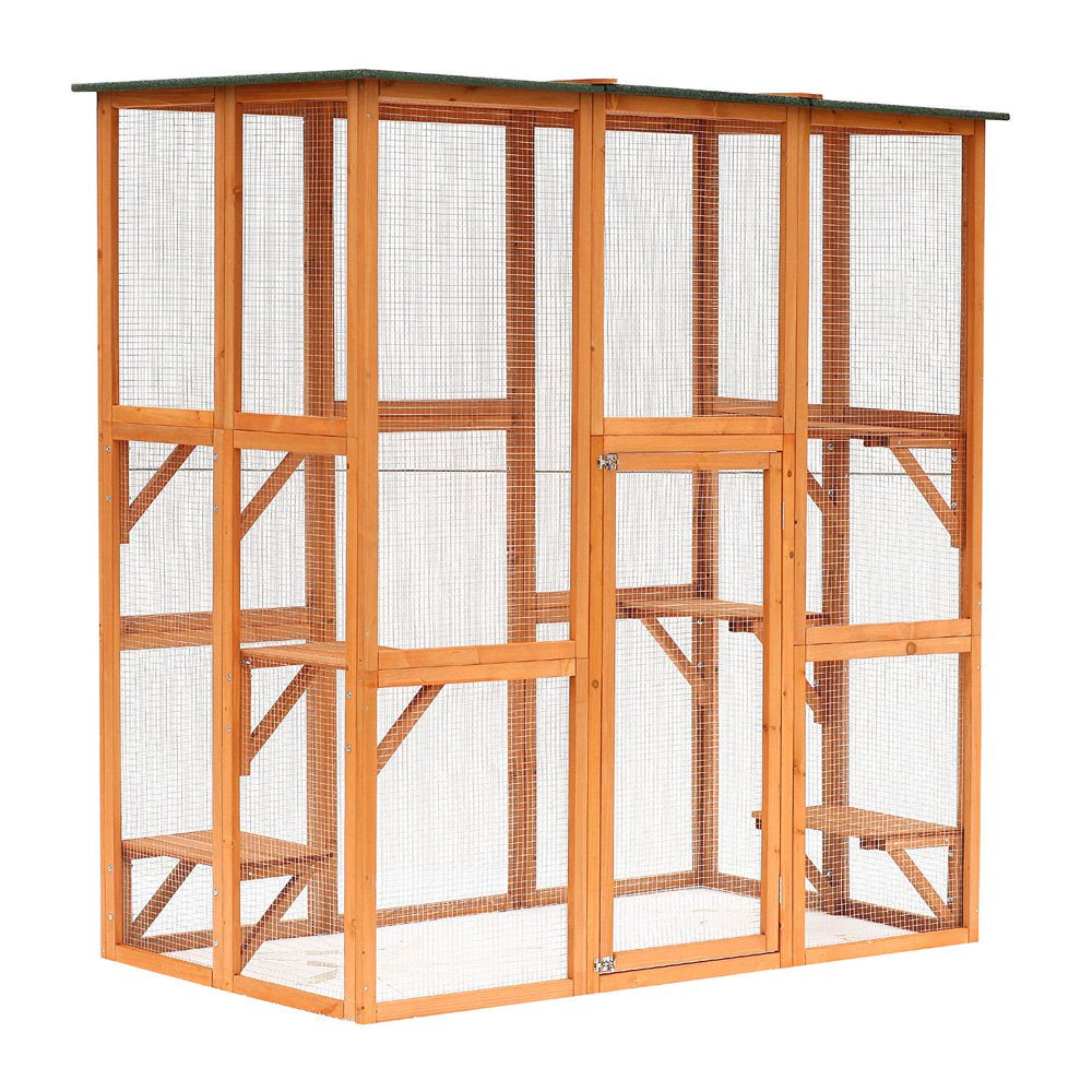 Outdoor 6 Platforms Wooden Cat Home Pet House Small Animal Shelter Cage Animals & Pet Supplies > Pet Supplies > Dog Supplies > Dog Kennels & Runs Anself   