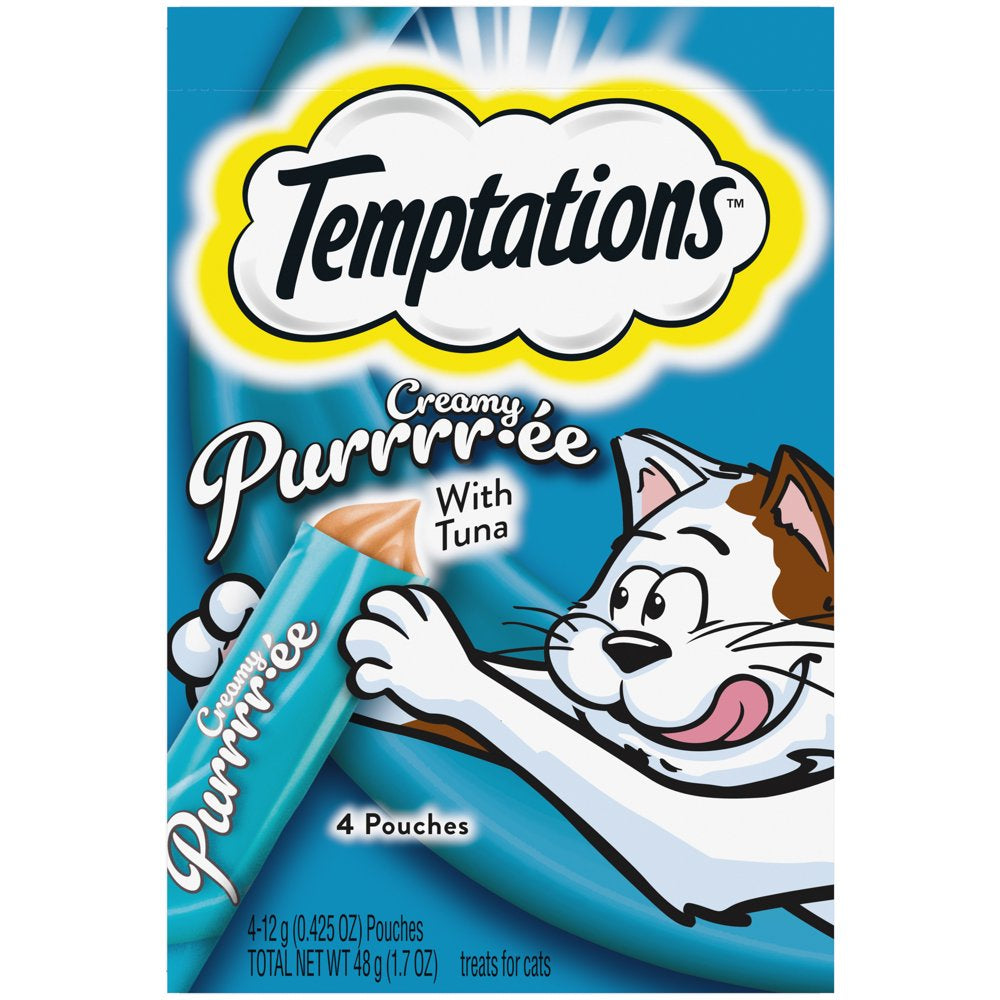 Temptations Tuna Flavor Topper, Crunchy & Soft Treat for Cat, 0.425 Oz. (4 Count)