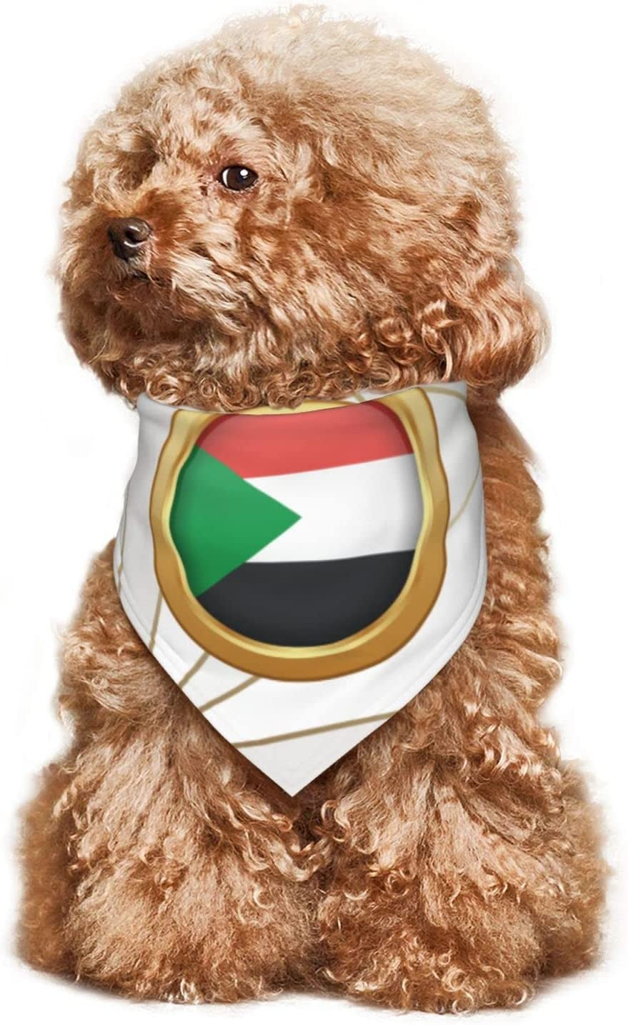 Golden Disc Sudan Flag Pet Dog and Cat Decorative Triangle Scarf,Dog Bandana,Breathable and Stain Resistant. Animals & Pet Supplies > Pet Supplies > Dog Supplies > Dog Apparel ZALTAS   