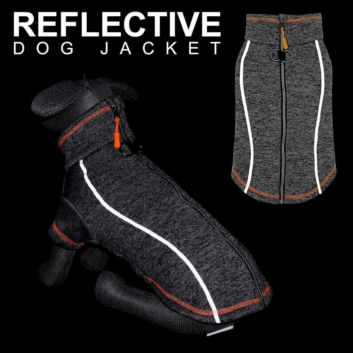 Cyeollo Dog Fleece Jacket Step in Reflective Dog Coats with D Ring Zipper up Dog Clothes Sweaters for Small Dogs Grey Animals & Pet Supplies > Pet Supplies > Dog Supplies > Dog Apparel cyeollo   