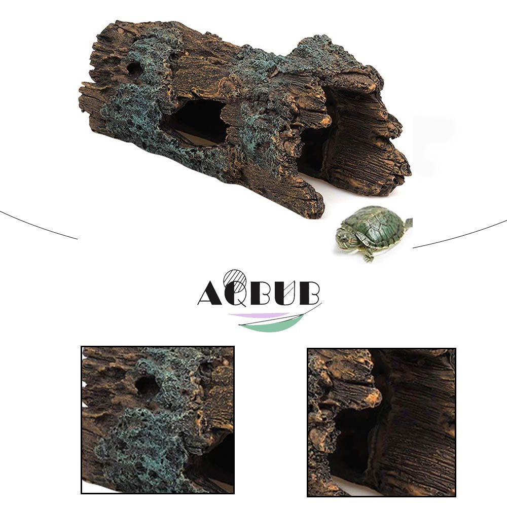 Reptile Log Hideout Reptile Hideout Resinous Wood Gecko Hideout and Burrow Bark Curved Lizard Habitat Decorative Aquarium Tank Accessories Spider Snake Frog Tortoise Amphibian Animals & Pet Supplies > Pet Supplies > Small Animal Supplies > Small Animal Habitat Accessories KOL PET   