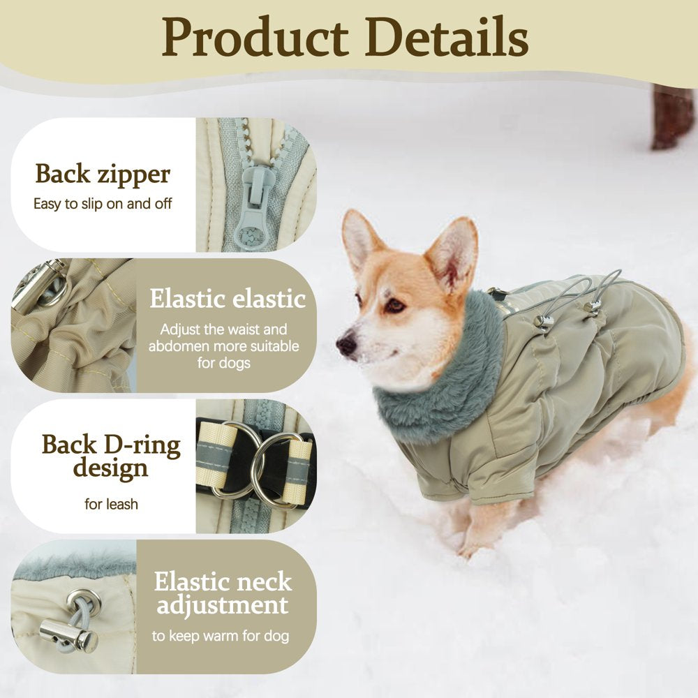 QBLEEV Dog Coat Windproof Cozy Dog Cold Weather Apparel Fleece Lined Winter Warm Dog Jacket Dog Vest for Small Medium and Large Dogs，Reflective Dog Clothes with Leash Hole Animals & Pet Supplies > Pet Supplies > Dog Supplies > Dog Apparel QBLEEV   