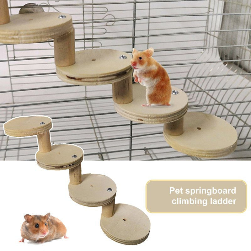 Walbest Hamster Ladder,1 Set Hamster Ladder High Stability Detachable Solid Climbing Stairs Birds Parrot Exercise Perches Stand for Home Use