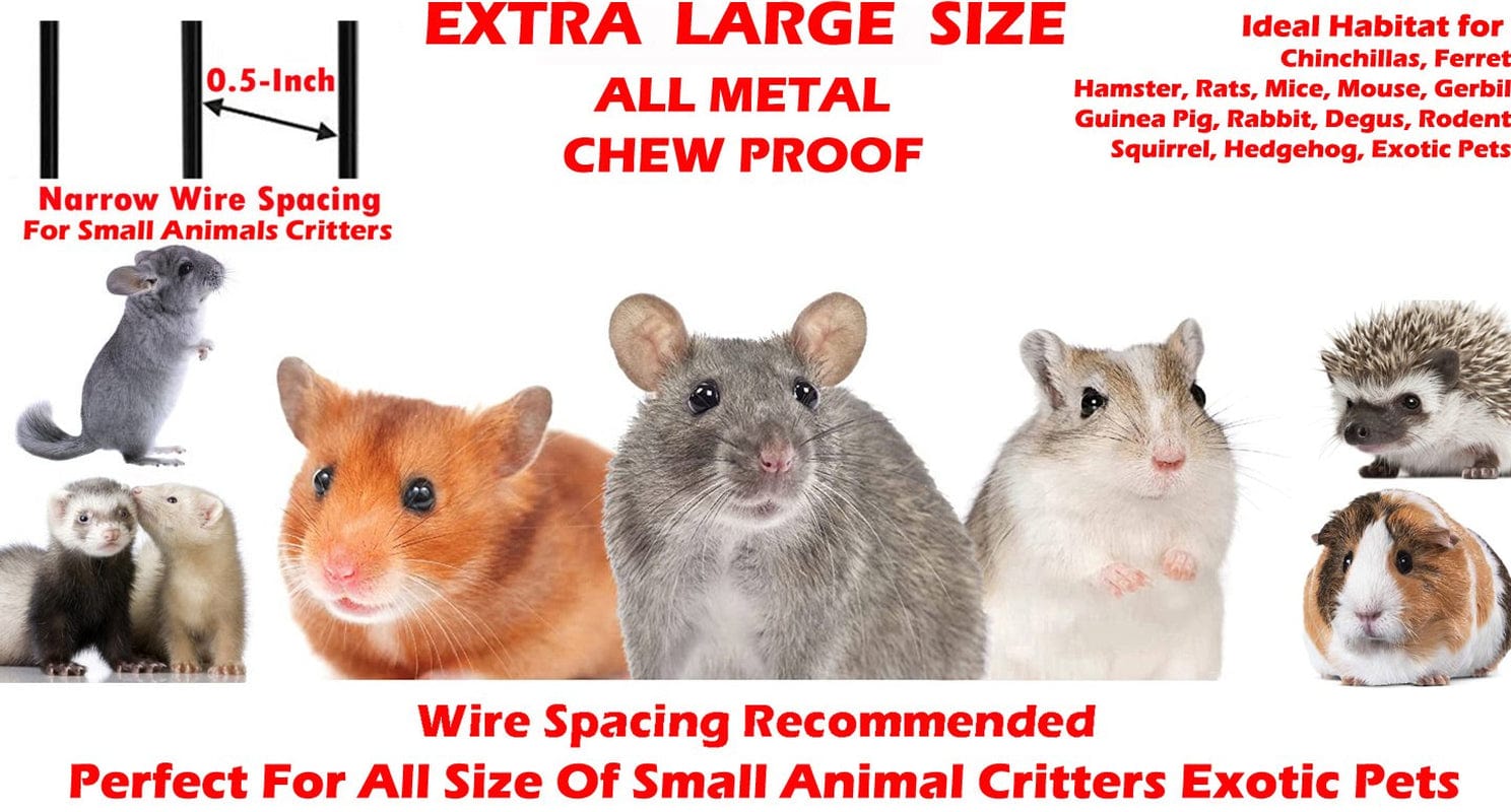 74" X-LARGE Double Stacker Multi-Level Small Animal Critter Rolling Stand Habitats Cage Guinea Pig Ferret Chinchilla Sugar Glider Rats Mice Hamster Gerbil Mouse Hedgehog Squirrel Rodent Degu Dagus Animals & Pet Supplies > Pet Supplies > Small Animal Supplies > Small Animal Habitats & Cages Mcage   