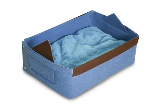 Kats 'N Us Cat Bed Felt Fabric, Small, Blue