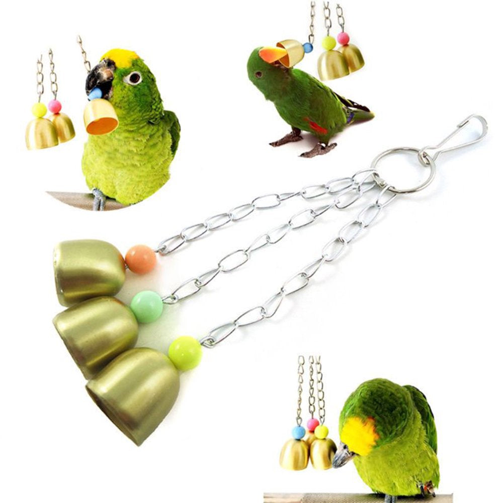Bird Parrot Swing Toy Cage Ladder Perch Chew Toy Hanging Bell Beaks Grinding for Small Budgie Animals & Pet Supplies > Pet Supplies > Bird Supplies > Bird Ladders & Perches CHANCELAND   
